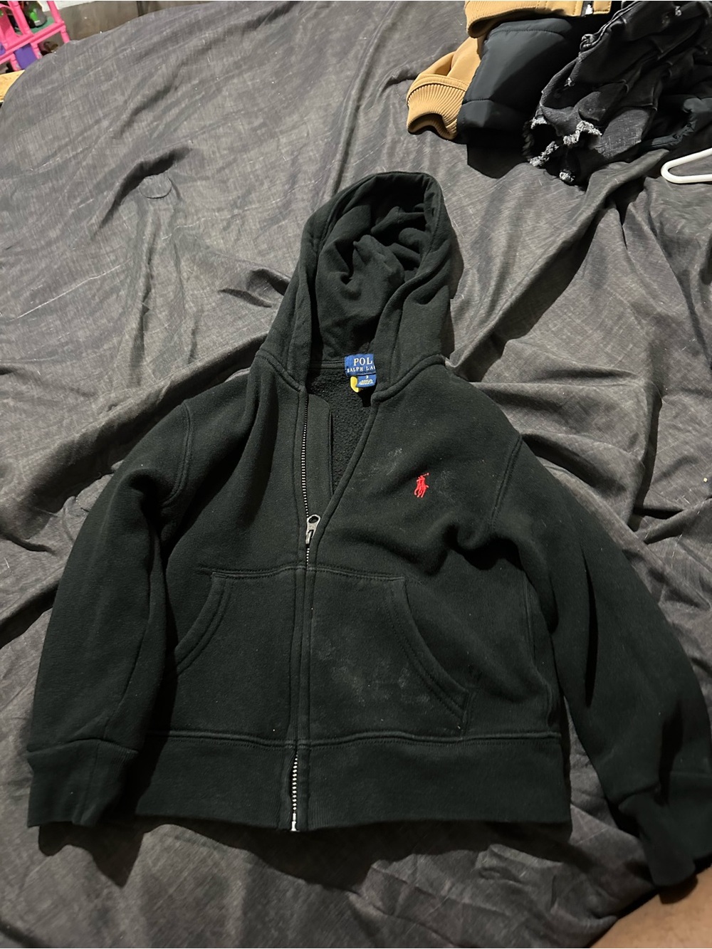 Polo by Ralph Lauren Kids Black Hoodie with Red Pony